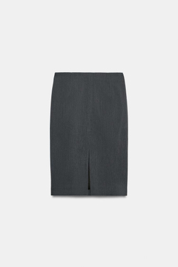 ZARA ЮБКА МИДИ, ТЕМНО-СЕРЫЙ