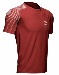 Мужская теннисная футболка Compressport Performance SS Tshirt - spoiled apple/dark cheddar