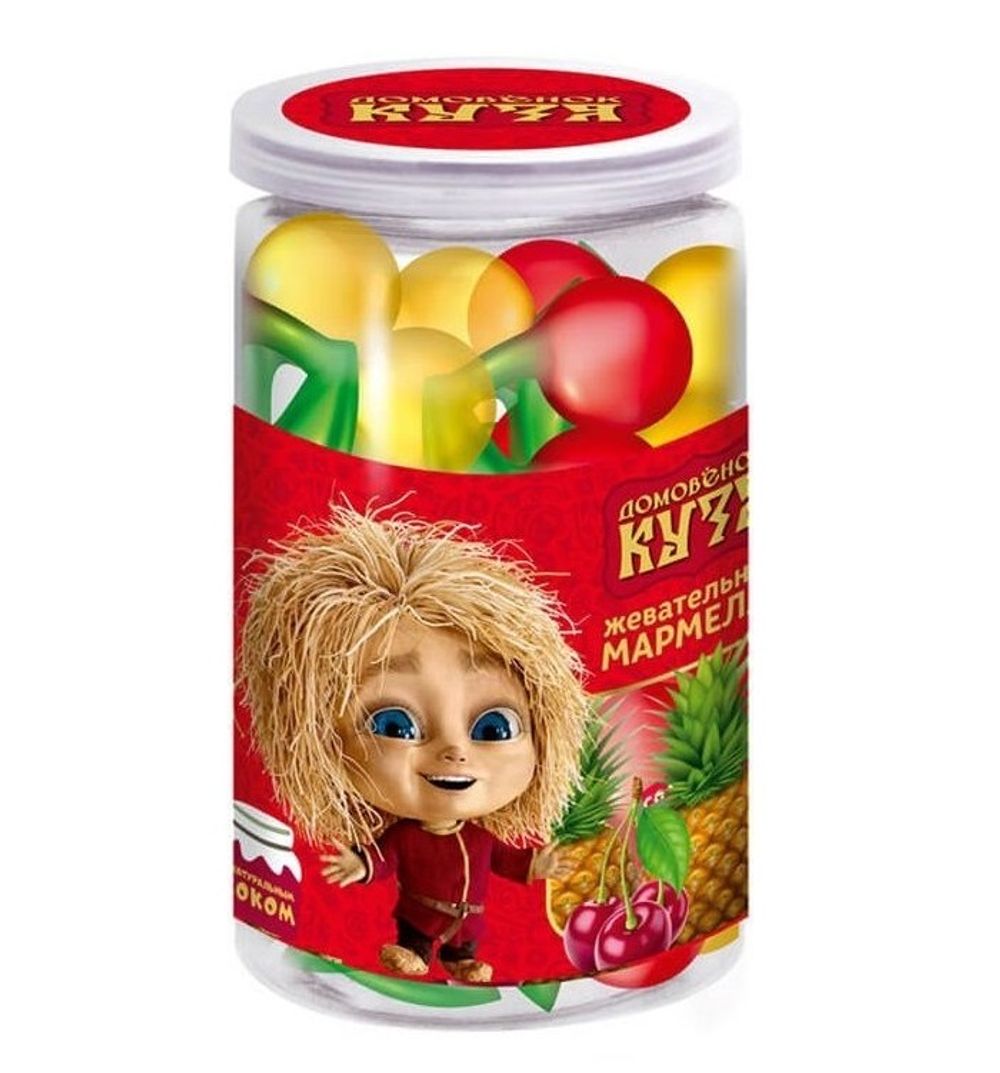 Марм жев. с нат. соком со вкусом малины, ежевики, земляники, черники, ТМ "Домовёнок Кузя", 1*6, 180г