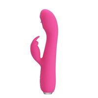 Розовый вибратор-кролик 19,9см с имитацией оральных ласк Pretty Love Rachel BI-014783-1