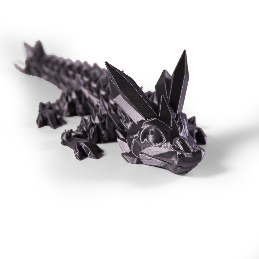Кристальный малыш дракон игрушка-антистресс, 17 см., 3D печать, серый