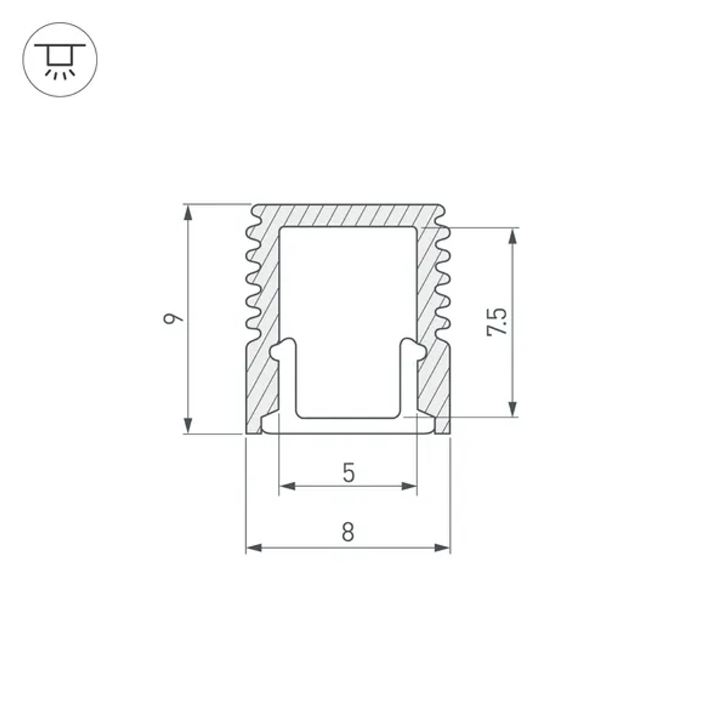 Профиль SL-MINI-8-3000 ANOD (Arlight, Алюминий) 036031