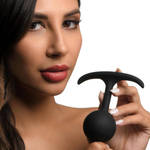 Черная анальная пробка с утяжелением Premium Silicone 4.4 Weighted Round Plug - 10,9 см. (Цвет: черный)