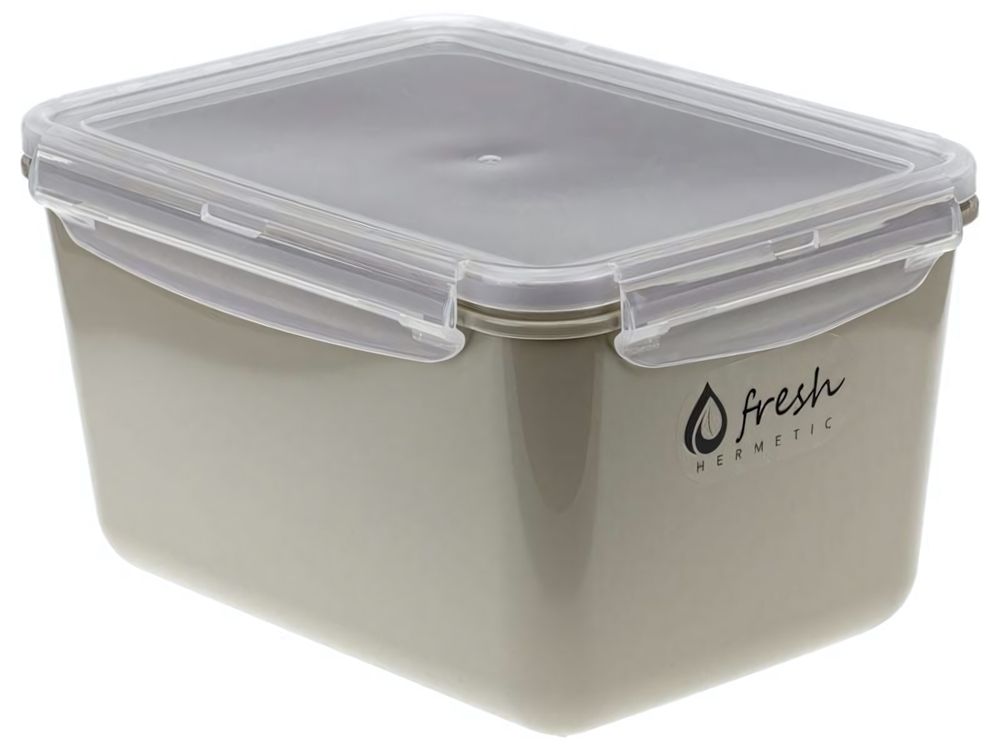 Емкость для продуктов 2,3л "Фреш" герметичная, цвет капучино