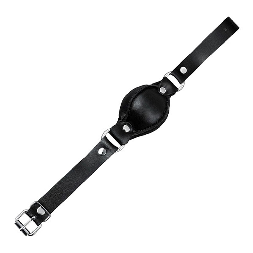 Черный кожаный кляп Bior Toys Notabu Real Leather NTB-80701
