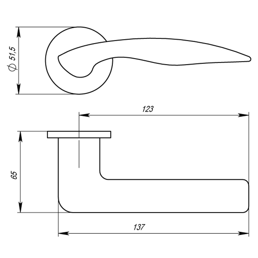 Ручка раздельная Armadillo WAVE URS BL-26 Черный