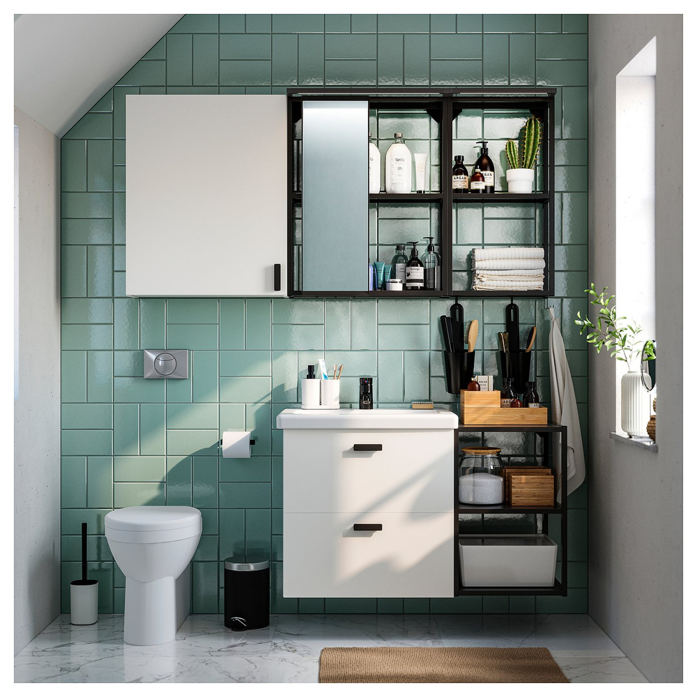 IKEA SILVERGLANS  (ИКЕА СИЛВЕРГЛАНС)  -  Светодиодная лента для ванной - диммируемая антрацит 60 см