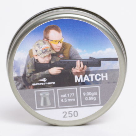 Пули Borner Match 4,5 мм 0.58 г (250 шт)