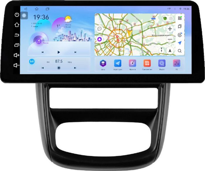 Магнитола для Nissan Terrano 2014-2022 (штатная КЗВ) - FarCar монитор 12.3" 2K QLED на Android 14, Быстрая, CarPlay, 4G SIM-слот