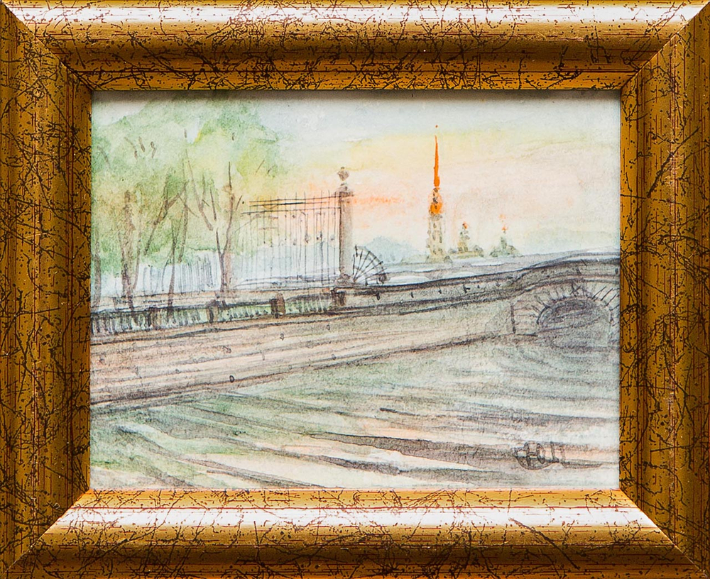 Картина маслом "Виды СпБ. Летний сад" Лопухова