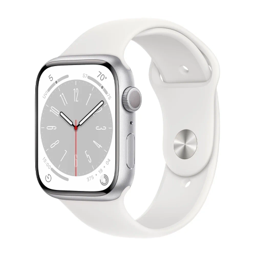 Умные часы Apple Watch Series 8 GPS, 45mm, Aluminium Case with Sport Band M/L, Silver (Серебристый)