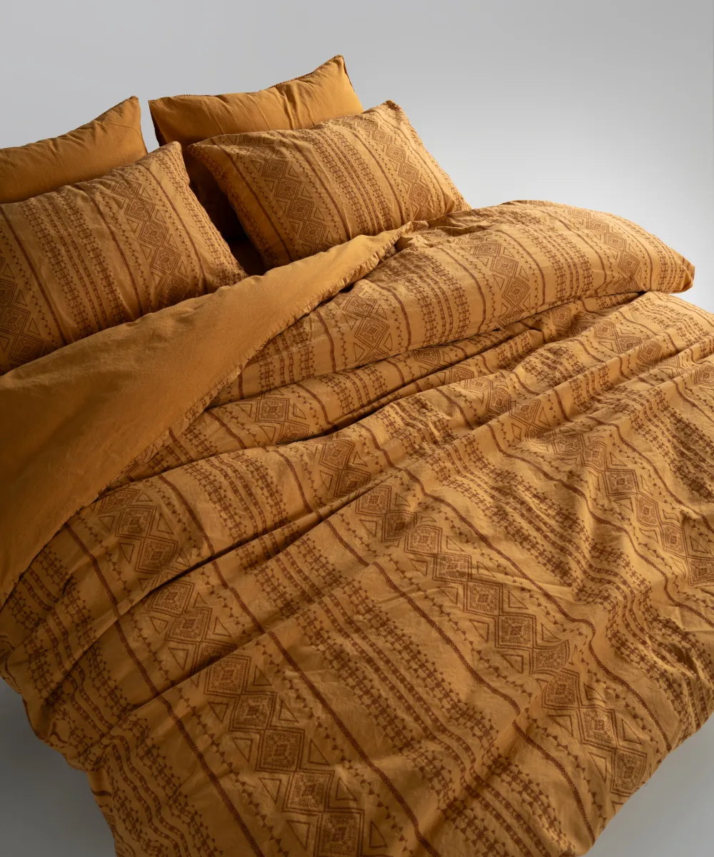 Lımasso КПБ 4 пр. Coastal Trio Mustard ЕВРО пододеяльник 200*220, простынь 240*260, наволочки 50*70 2шт — фото 7