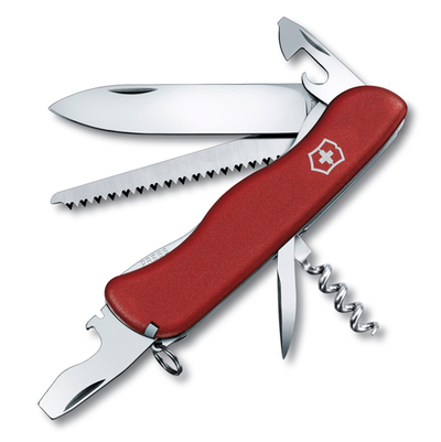 Нож Victorinox Forester, фиксатор,  111 мм, 12 функций, красный, 0.8363