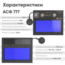 Маска сварщика BLACK MASK (АСФ 777)