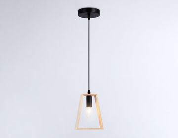 Подвесной светильник в стиле лофт 1*Е14 TR80497 BK/LW чёрный/светлое дерево Traditional Ambrella