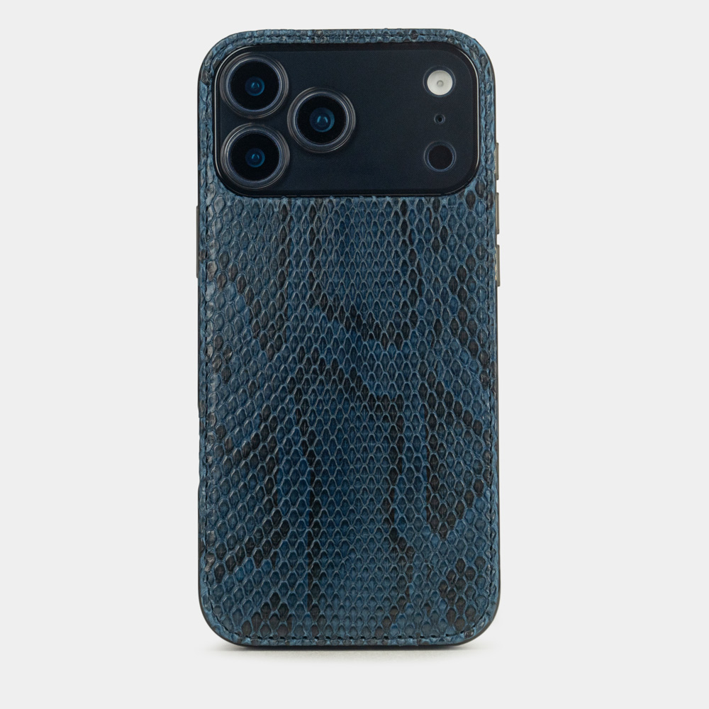 Чехол-накладка для iPhone 18Pro / 17Pro - кожа питона, синий