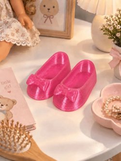 Обувь туфли для кукол Paola Reina 5.5см Комплект 2шт черн+роз (CS-055)