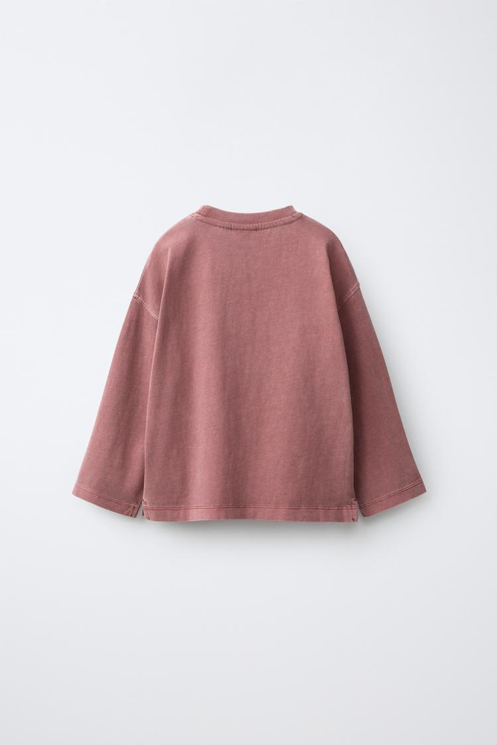 ZARA ФУТБОЛКА GARMENT DEY, СВЕТЛО-ГРАНАТОВЫЙ