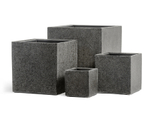 Кашпо TREEZ Effectory Stone Куб Тёмно-серый камень 40х40х40 см 41.3321-01-064-GR-40