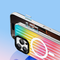 Усиленный прозрачный чехол (Gradient Rainbow) с поддержкой MagSafe от Dux Ducis для iPhone 16 Pro Max, серия Zest Series Case