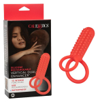 Красное эрекционное кольцо California Exotic Novelties Silicone Rechargeable Vertical Dual Enhancer SE-1843-40-3