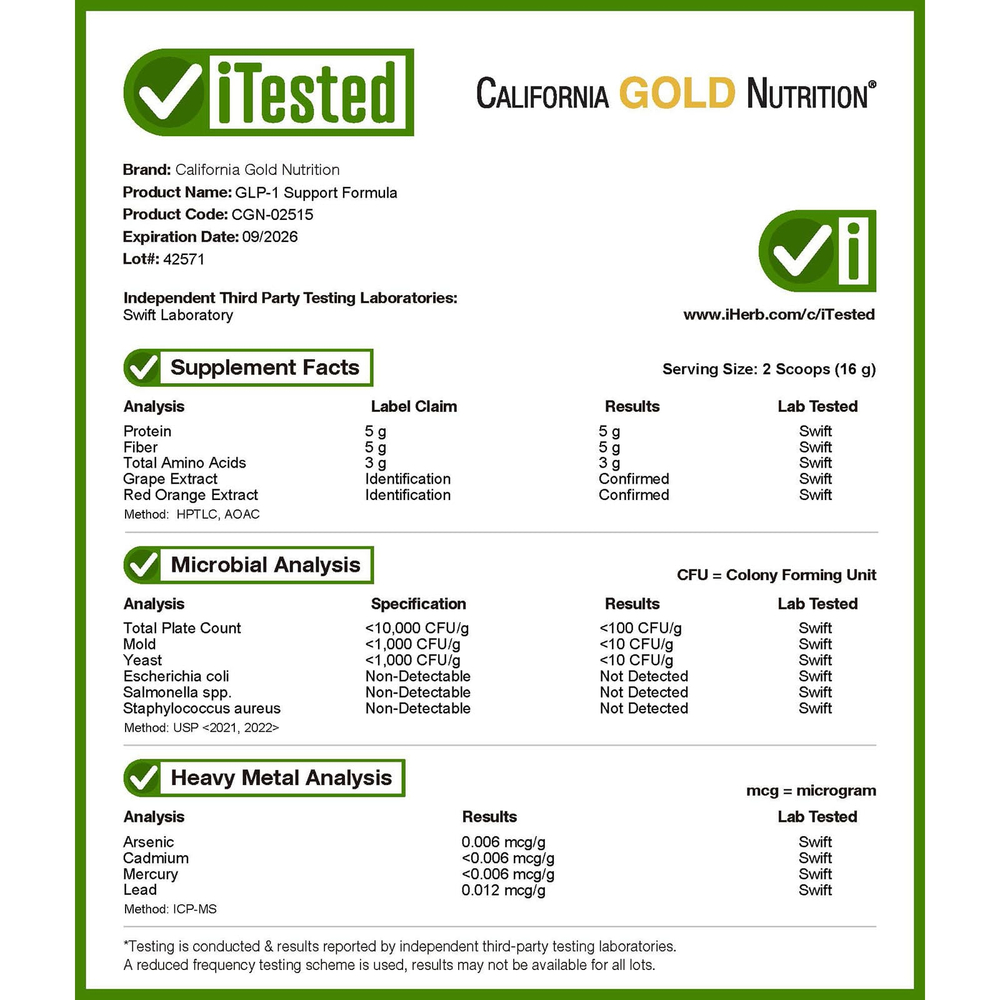 California Gold Nutrition, добавка для поддержания уровня ГПП-1 с пептидами коллагена, пребиотической клетчаткой и незаменимыми аминокислотами, арбуз и юдзу, 1 кг (2,2 фунта)