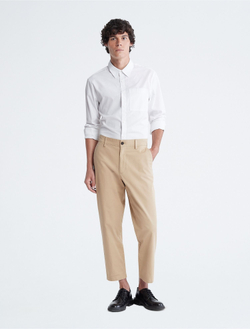 Брюки Calvin Klein Tapered Leg Cropped Chinos Travertine