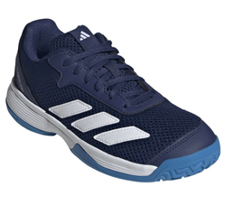 Детские теннисные кроссовки Adidas Courtflash K - dark blue/cloud white/bright blue