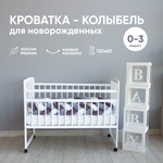 Детская кроватка Малютка 26 Колесо-качалка (белый)