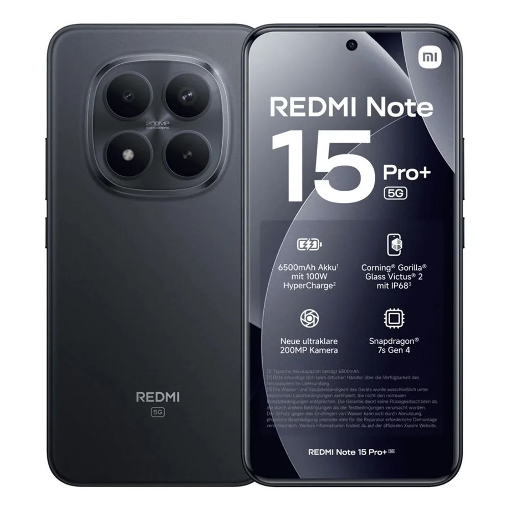 Смартфон Xiaomi Redmi Note 15 Pro+ 5G 12/512 ГБ Черный (Black)