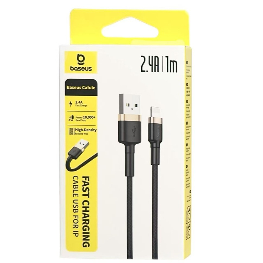 Usb Кабель-зарядка Lightning Baseus Cafule 1м (CALKLF-BV1) черно-золотистый