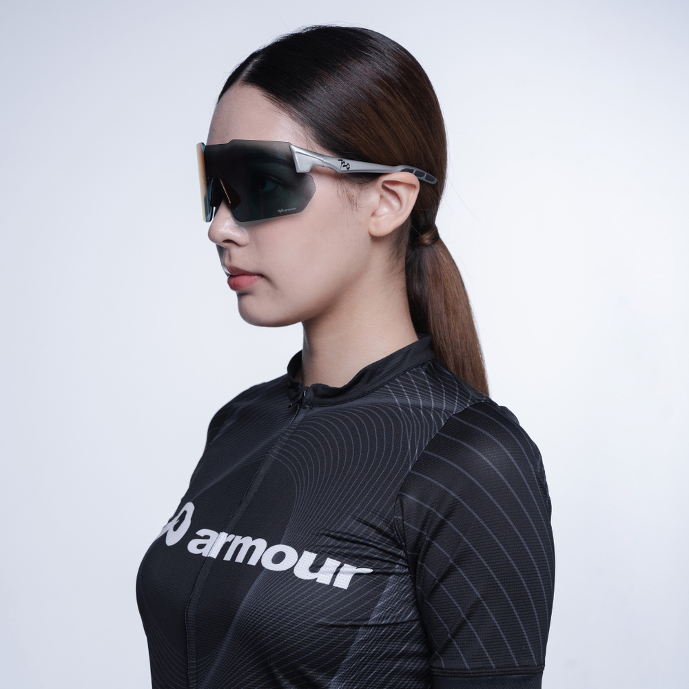 Спортивные очки 720armour Kamikaze C9 / Matte Silver / Red Lens