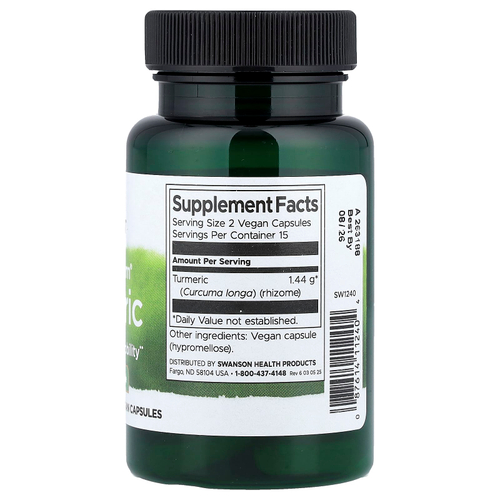 Swanson Vitamins, Full Spectrum®, куркума, 720 мг, 30 веганских капсул