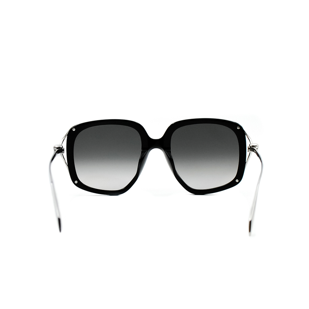 Очки Alexander McQueen AM0374S-001 квадрат черный с серебром