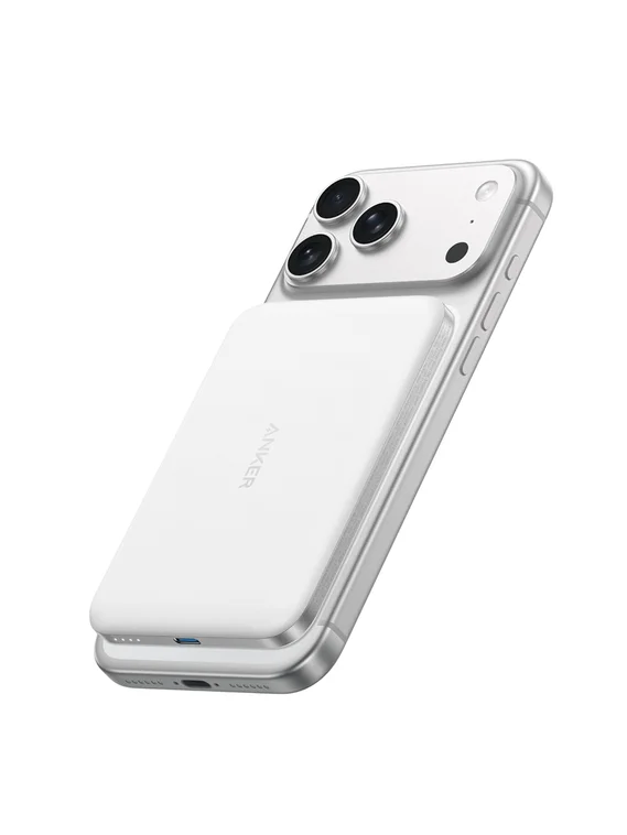 Ультратонкий внешний аккумулятор Anker Nano MagGo (A1665) 5000 мАч, 20W, MagSafe, Qi2, белый