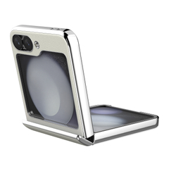 Чехол белого цвета от Nillkin для смартфона Samsung Galaxy Z Flip 6 5G и Flip 7 FE, серия CamShield Flip Leather Case