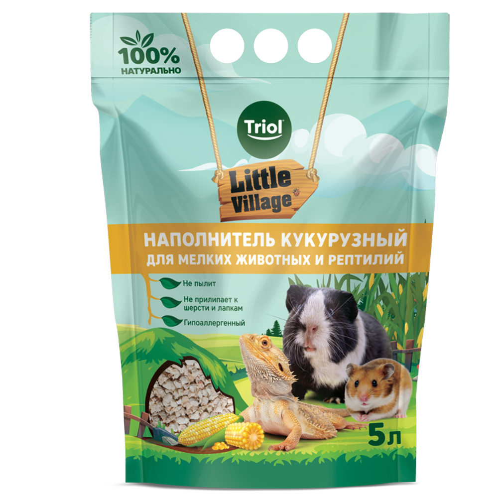 Наполнитель Triol кукурузный для животных мелких 5 л 2 кг