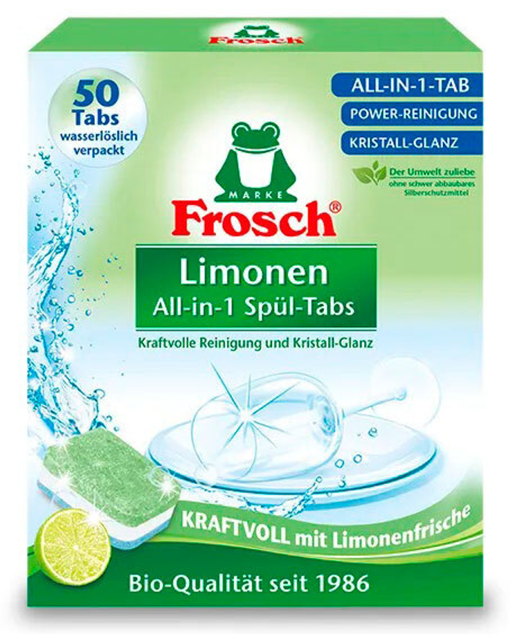 Таблетки для посудомоечной машины Frosch Лимон 50 шт