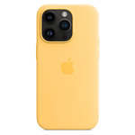 Силиконовый чехол с поддержкой MagSafe Apple Silicone Case для iPhone 14 Pro, Sunglow (Бледно-желтый)