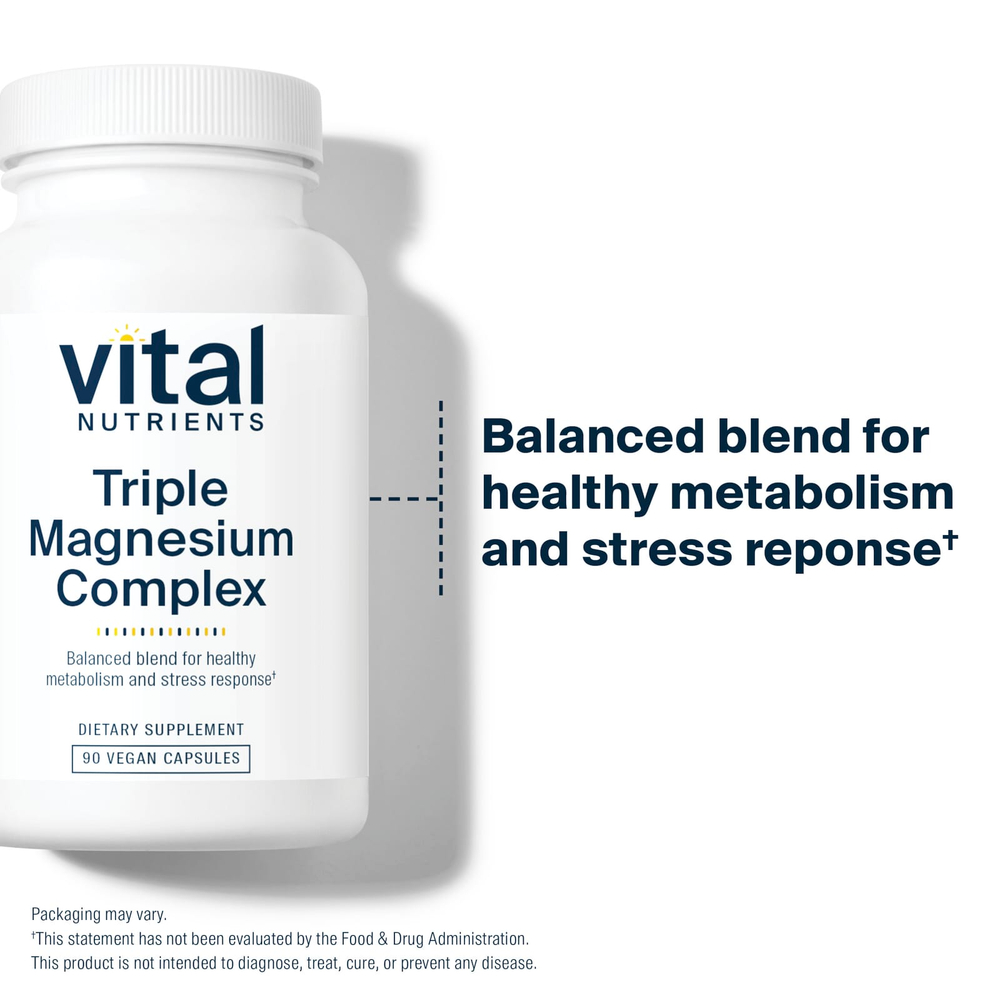 Vital Nutrients, Комплекс тройного магния, 500 мг, 90 веганских капсул (250 мг в 1 капсуле)