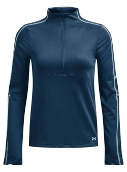Женская теннисная футболка   Under Armour Train Cold Weather 1/2 Zip - petrol blue/fuse teal