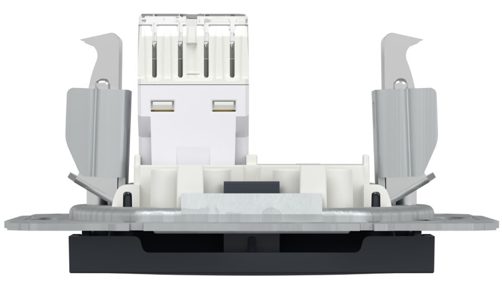 РОЗЕТКА С/У 1-ГНЕЗДО RJ45 CAT5E МЕХ АНТРАЦИТ ASFORA /SCHNEIDER/