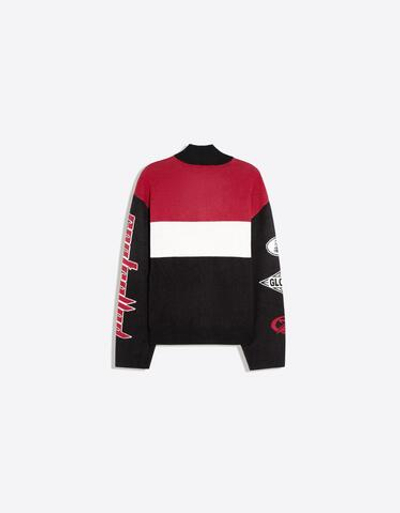 Мужская трикотажная куртка на молнии в стиле racing - BERSHKA