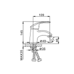 Смеситель для раковины 40к F1021 (литой, п/шпильку, хром, латунь)