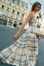ДЛИННОЕ ПЛАТЬЕ В КЛЕТКУ — ZARA