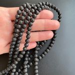 Бусины лава матовая шар 4,5 мм черная