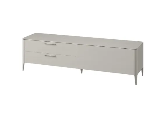 Тумба Type oak под ТВ 2 ящика откидная дверь (серо-бежевый)