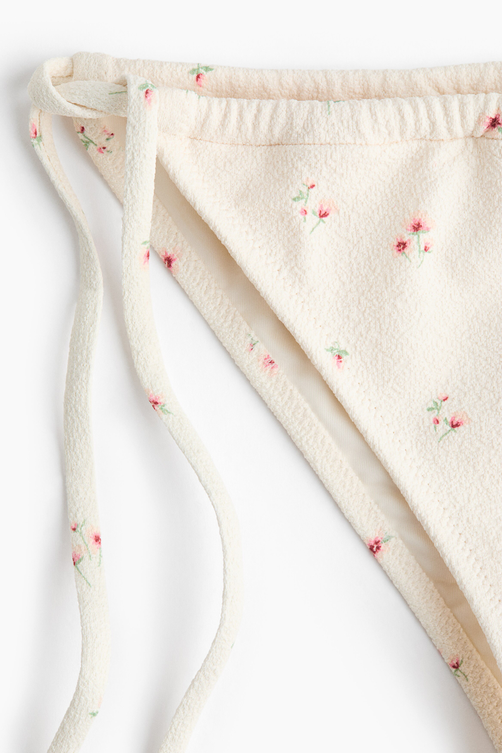 Низ бикини-танга Cheeky со шнуровкой — Кремовый/С цветочным узором - H&M