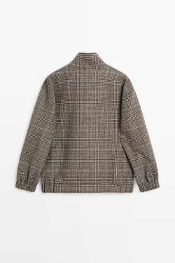 Massimo Dutti Клетчатый бомбер, черный