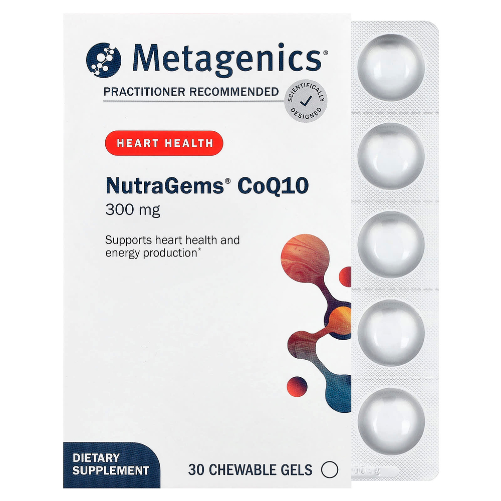 Metagenics, NutraGems®, коэнзим Q10, 300 мг, 30 жевательных капсул
